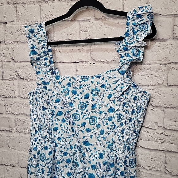 Draper James Ladies Ruffle Sleeve Dress Size XXL Blue Paisely - Picture 5 of 7